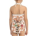 thumbnail image 3 of SEANATIVE Cow Print Bathing Suit One Piece Floral Rose Giraffe Lace Up Swimwear Body Suits Skin-Friendly Sleeveless Swimsuit for Girls Size 9-10, 3 of 5