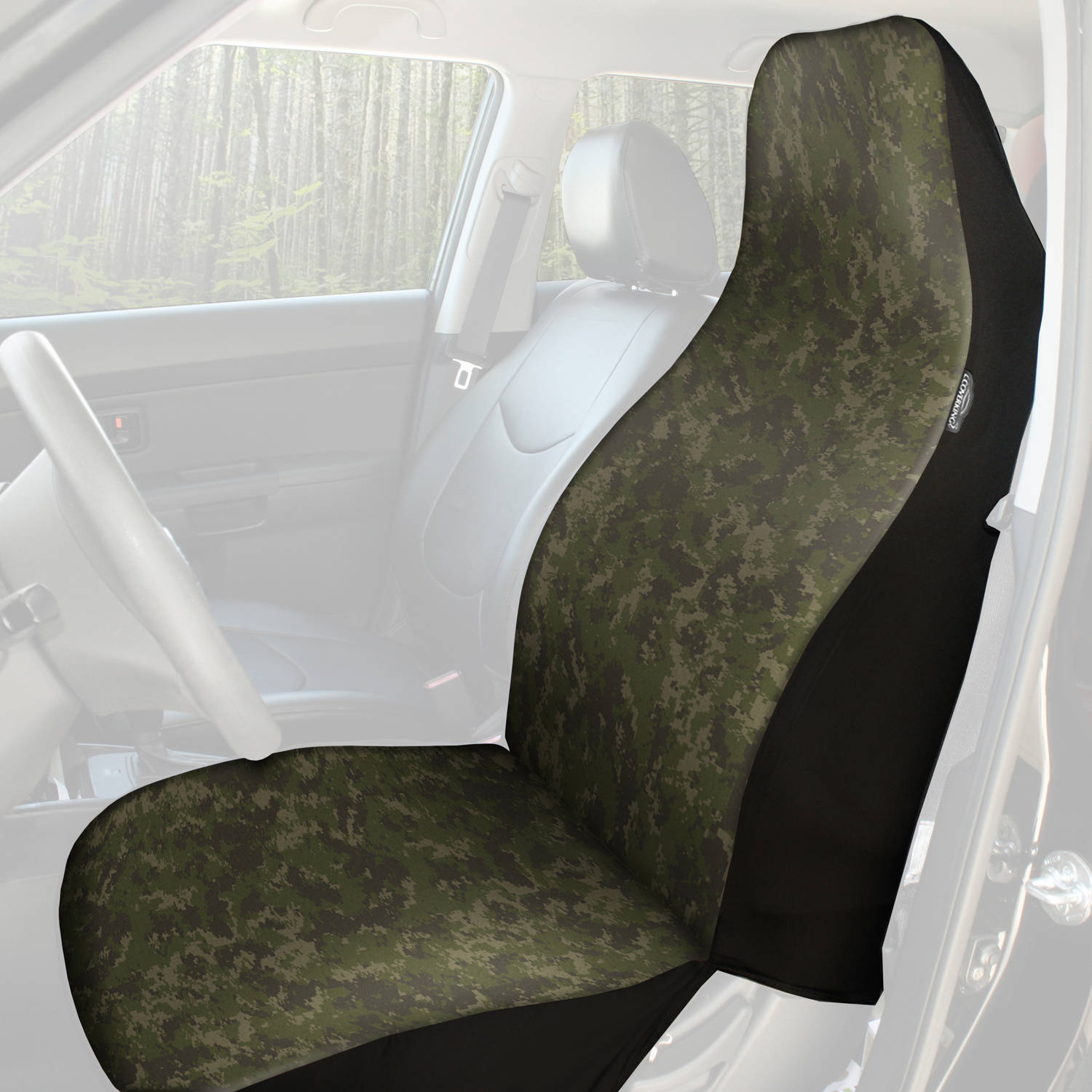 Coverking Universal Printed Seat Cover, Ultra Suede Digital Camo Jungle Green