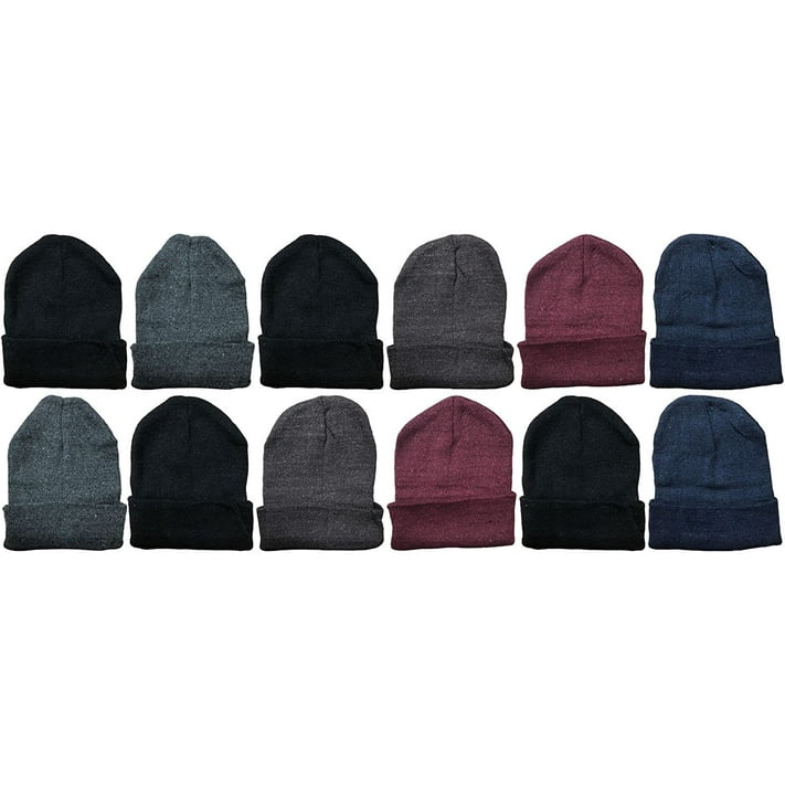 Yacht & Smith 12 Pack of Winter Beanie Hats Bulk for Men Women Kids