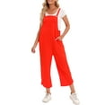 thumbnail image 1 of Women Jumpsuit With Pockets Sleeveless Wide Legs Plus Size Overalls, 1 of 7