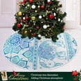 thumbnail image 6 of FMSHPON Blue Paisley Elephant Xmas Christmas Tree Skirt Stand Mat for Holiday Party Decoration Indoor Outdoor 36 inches, 6 of 6