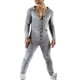 thumbnail image 3 of Mono para Hombre Ticfox con Botones y Capucha a Cuadros Gris Claro XXL, 3 of 6