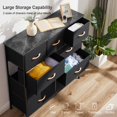 thumbnail image 4 of Bigroof 9 Dresser for Bedroom Chest of Drawers Fabric Storage Tower Organizer Bedroom Furniture with Metal Frame for Living Room Dresser in Closet Black, 4 of 7