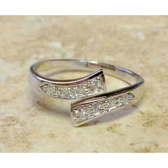 Women's 925 Sterling Silver Adjustable Toe Ring 1 Ct Round Cut Simulated Diamond