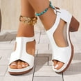 thumbnail image 6 of Viluyesy Women's Block Heels Sandals, Peep Open Soft Sole Comforable Summer 2025 Fashion Shoes White 7.5, 6 of 9
