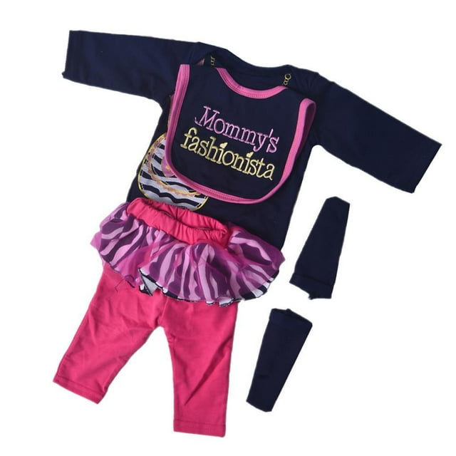 HILABEE Ensemble de Barboteuse Enchantée Pantalon Chaussettes Tenues pour Poupée Bébé Fille de 22-23 Pouces