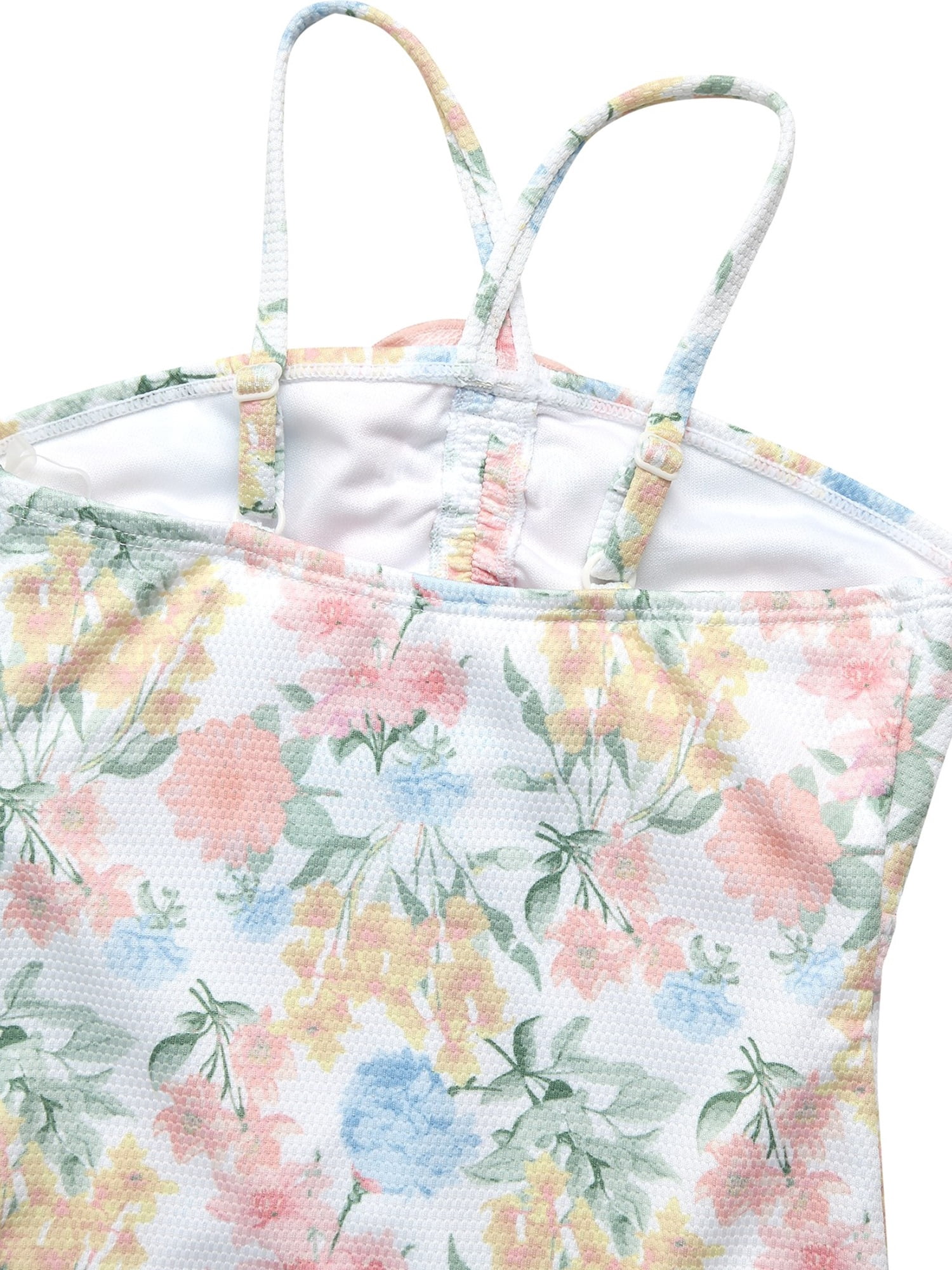 Jessica Simpson Girls' One-piece Ruched Rosette Swimsuit