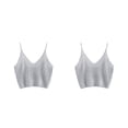 thumbnail image 1 of Jumpingount Mujeres Sexy Crop Top de punto Chaleco sin mangas Slim Sling Tank con cuello en V liso Type1 NO1, 1 of 6
