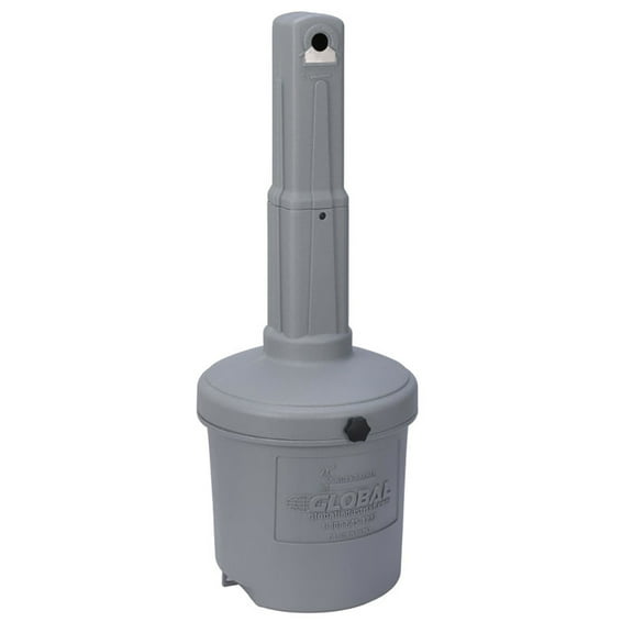 Global Industrial 5 Gallon Flame Resistant Upright Plastic Outdoor Ashtray, Gray