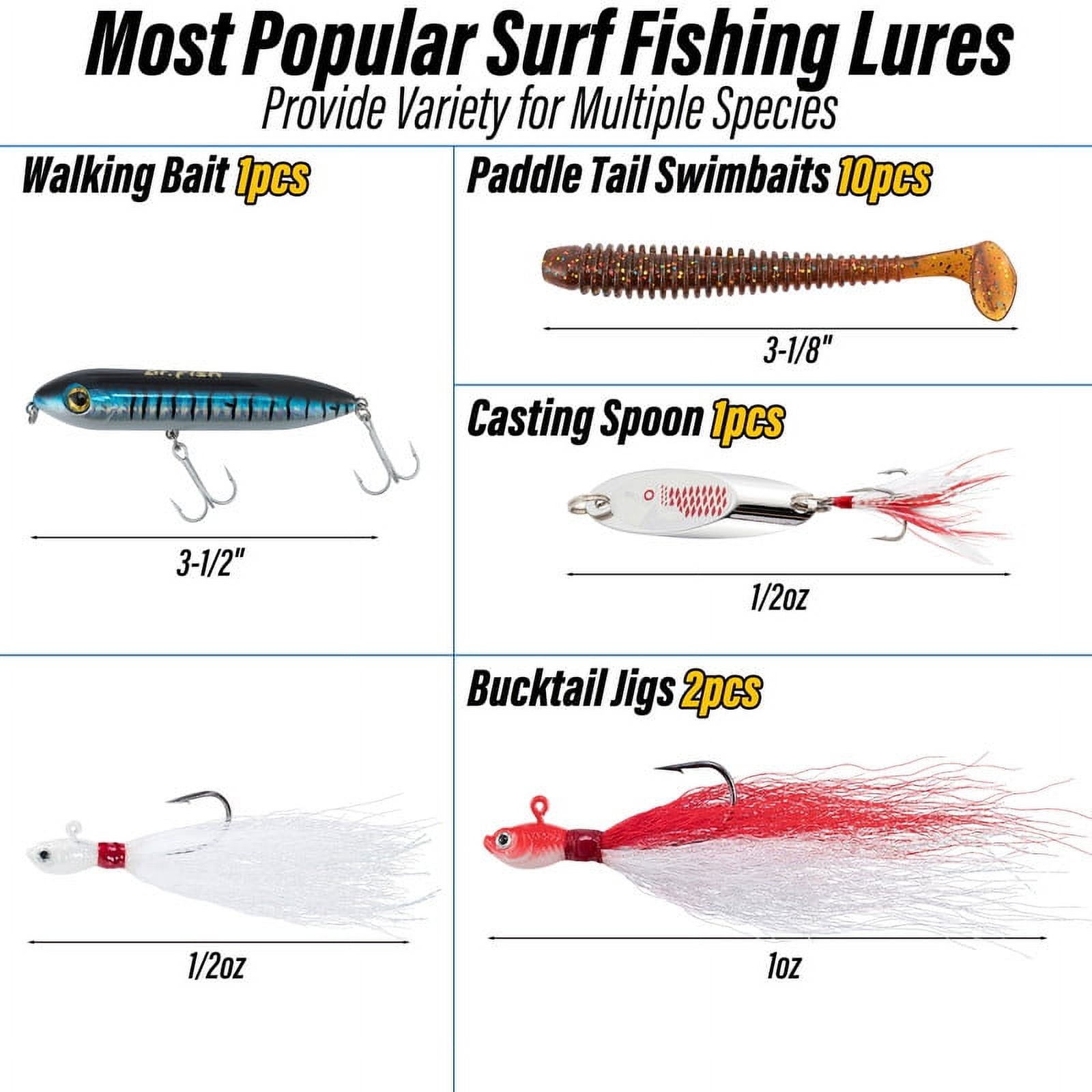 269pcs Complete Surf Fishing Tackle Kit Bucktail Jigs Lead Pyramid Sinkers Lure