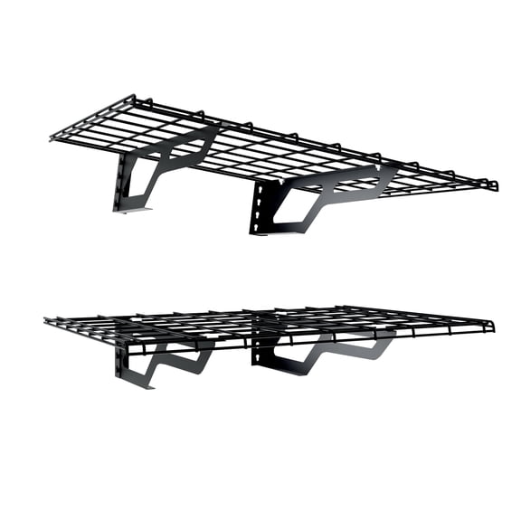 The Atlas 2-Pack 2x3 ft Garage Wall Shelves, 400lbs Heavy Duty Garage Shelving Wall Mounted, 24"x36" Metal Floating Shelf Storage Rack, Hammertone