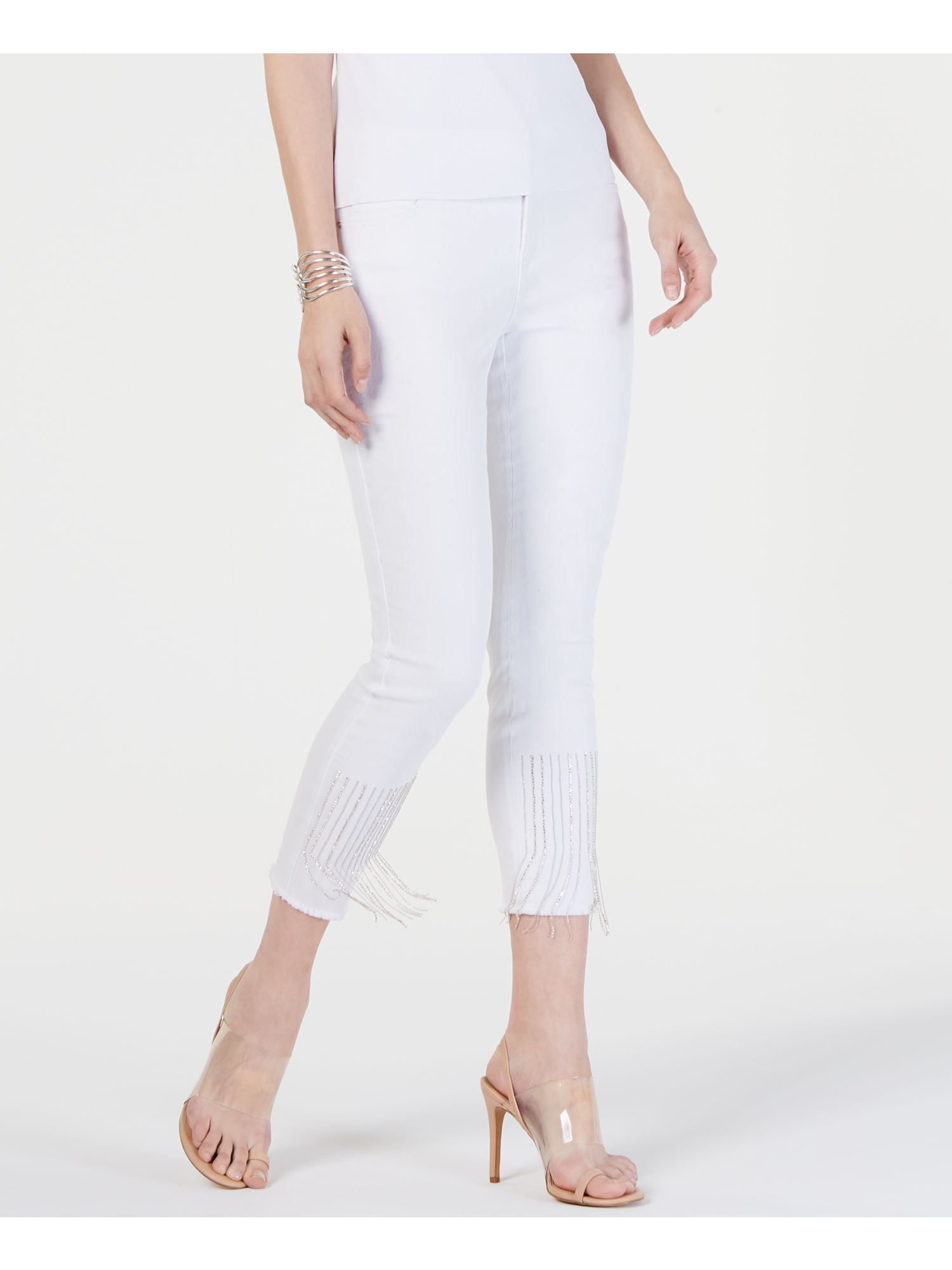 INC INC Womens White Skinny Jeans Size 8