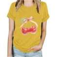 thumbnail image 4 of Blusas de Manga Corta para las Mujeres Divertida Impresión Cuello Redondo Camiseta Vintage, Blusas de Primavera para las Mujeres, 4 of 9