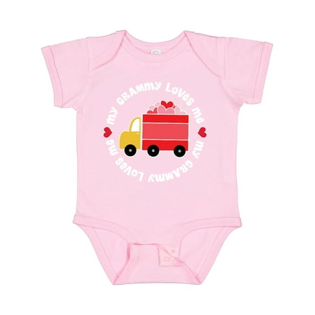 

Inktastic My Grammy Loves Me Valentine Truck Gift Baby Boy or Baby Girl Bodysuit