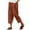 Orange, variant on Pxkloy Womens Capri Pants Cotton Linen Cropped Trousers Summer Wide Leg Drawstring High Waist Palazzo Pants with Button and Pockets Army Green,S