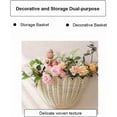 thumbnail image 2 of Hand Woven Rattan Wall Baskets, Scalloped Wicker Hanging Basket with Metal Frame & Hook,Spring Decor,Minimalist Wall Decor for Home, Entryway, Kitchen, Living Room, 2 of 5