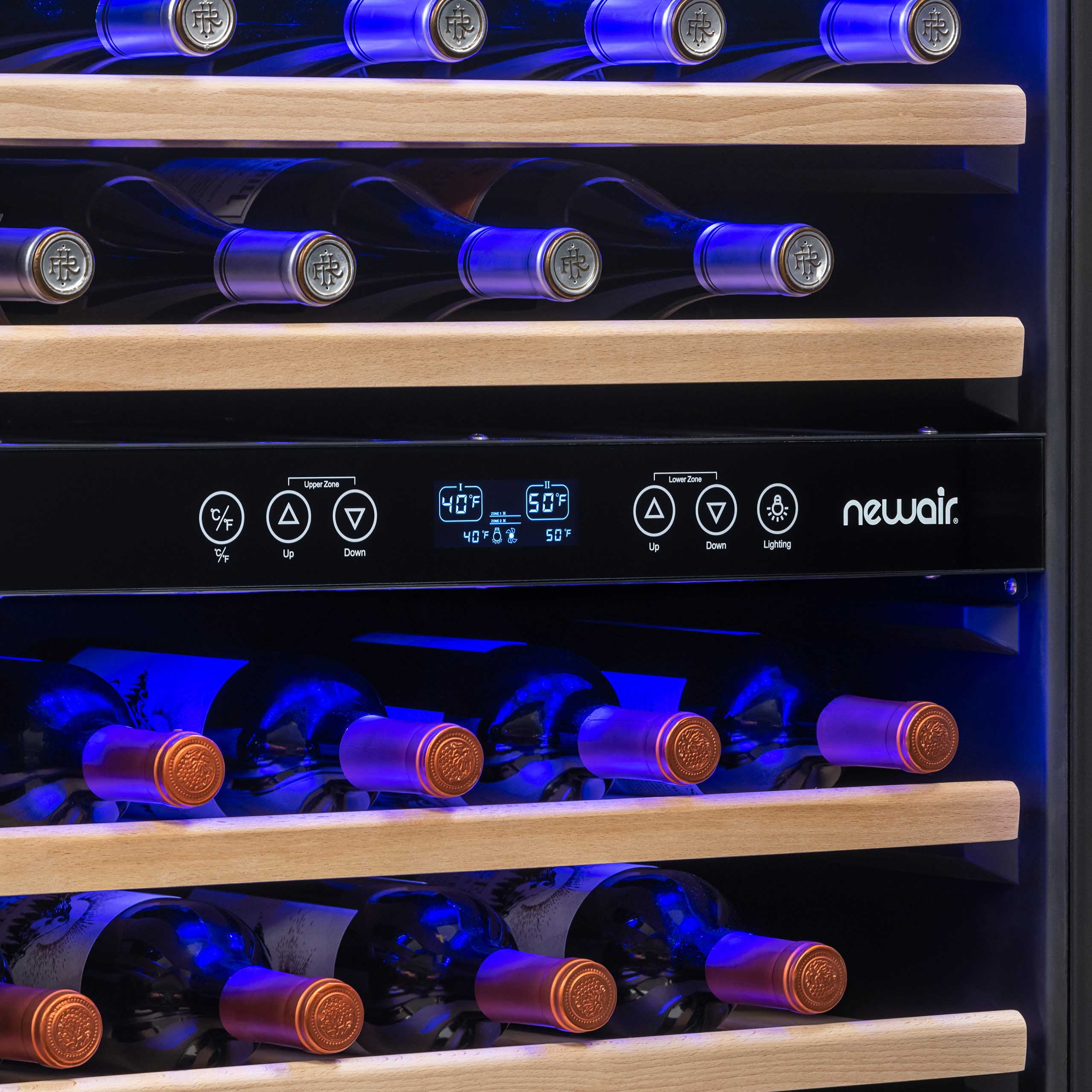 Newair 46 Bottle Wine Refrigerator Cooler Built in Dual Zone