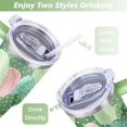 thumbnail image 5 of 40oz Cactus Flower Cactus Watercolor Green Stainless Steel Flip Straw Tumbler Spill Proof Travel Cup Double Wall Vacuum Insulated Coffee Mug with Top Handle, 5 of 6