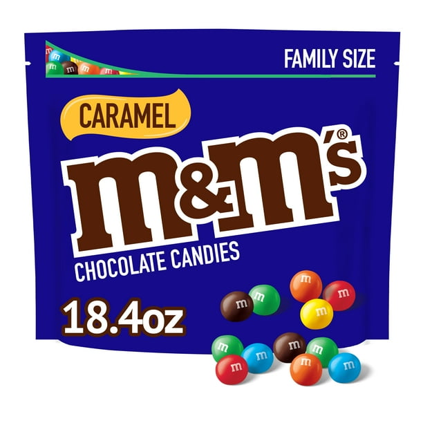 M&M'S, Caramel Chocolate Candy, Family Size Bag, 18.4 Oz - Walmart.com ...