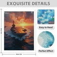 thumbnail image 3 of Diamond Art Kit for Adults, Aircraft Carrier Ocean Sunset Scene Diamond Painting for Adults Beginners, DIY Diamond Art Painting Kits, 5D Diamond Painting Crafts for Home Decor 12x16 Frameless, 3 of 7