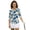 Blue Gold Tropical Leaves, variant on HUIACONG Sunset Ocean Women's Golf Polo Shirts Quarter Zip Polyester Spandex Fabric with Anti-Wrinkle Womens 3/4 Sleeve Golf Shirts for Ladies