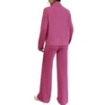 thumbnail image 2 of Hanerdun Women Solid Sleepwear Set Female 2PCS Pajamas Nightwear Pink L, 2 of 5