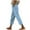 Sky Blue, variant on UYISJ Women's Summer Casual Linen Pants Elastic Waist Relaxed Fit Straight Leg Crop Pants Beach Trousers with Pockets Sky Blue M