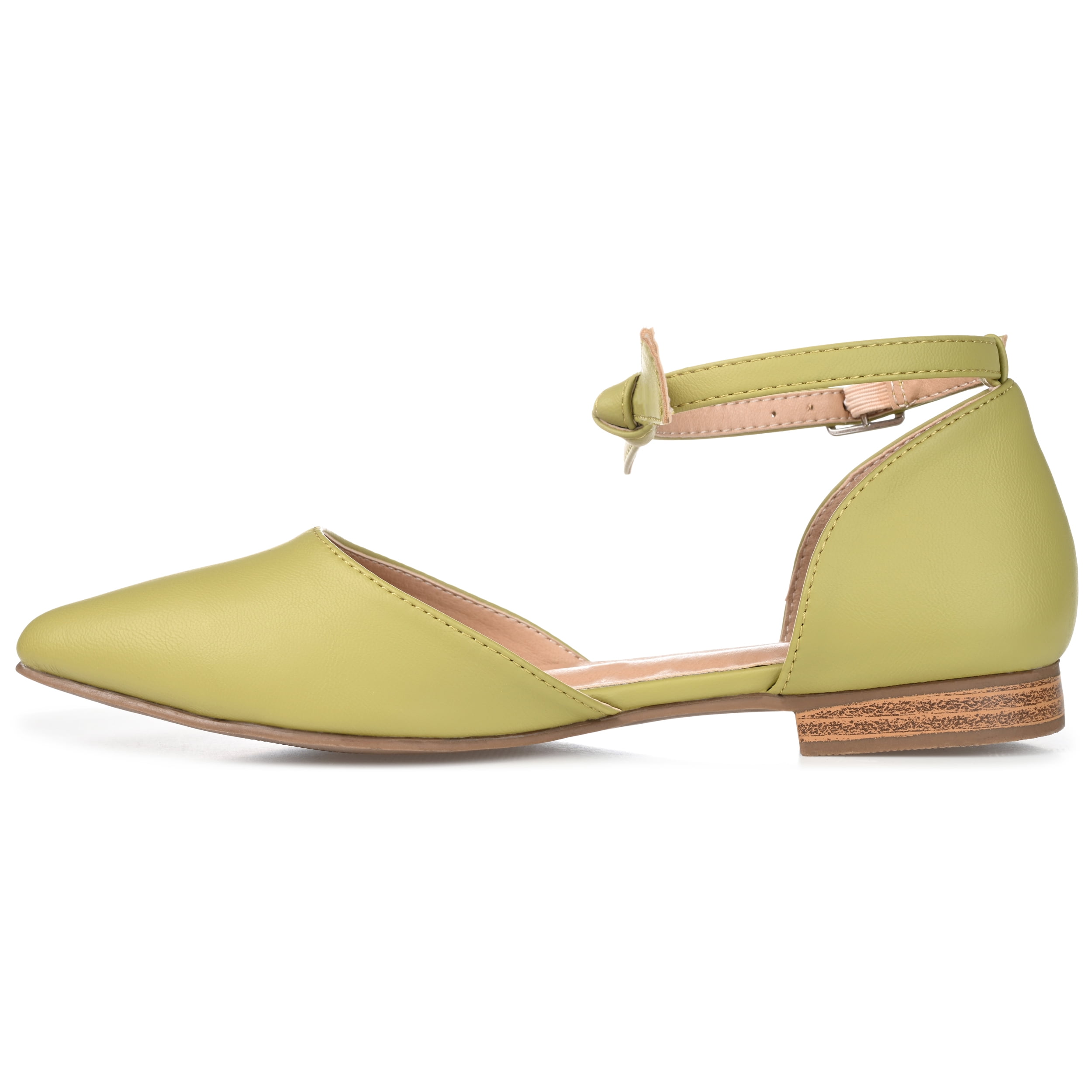 Journee Womens Vielo Ballet Almond Toe Buckle Flats, Widths Available