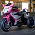 thumbnail image 2 of POVANLI  12V Kids Electric Motorcycle, Battery Power Ride on Motorcycle Toy with Slow Start, Power Display, Lighting Wheels, Bluetooth, USB, MP3, Early Education for Children Aged 3-4, Gift (Pink), 2 of 10