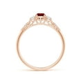 thumbnail image 2 of ANGARA Natural Aeon Vintage Style Ruby and Diamond Three Stone Engagement Ring in 14K Rose Gold for Women (Size-4mm) | July Birthstone, Anniversary, Jewelry Gift for Women | Natural Ruby Ring, 2 of 9