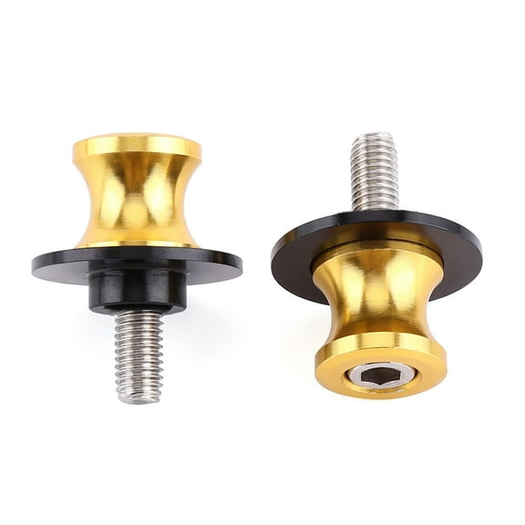 2PCS Motorcycle CNC Rear Stand Swing Arm Spool Sliders Stand Swingarm Bobbins Universal Repair Accessories 6/8/10mm (8mm gold)