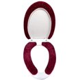 thumbnail image 3 of Cojín para asiento de inodoro, juego de accesorios para inodoro de baño de terciopelo de seda helada lavable de dos piezas, funda para asiento de inodoro y tapa para tapa de inodoro, 3 of 5