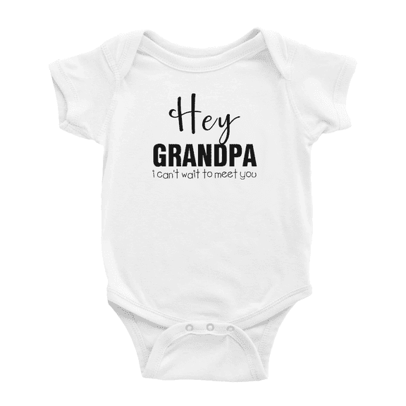Hey Grandpa I Can't Wait To Meet You Cute Baby Jumpsuits Newborn ClothesBoy Girl Unisex