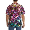 thumbnail image 3 of Lsque Color Shiny print Men's Cuban Collar Short Sleeve Shirt Summer Beachwear Casual Button Down Fashionable Vacation Leisure Shirt-Large, 3 of 7
