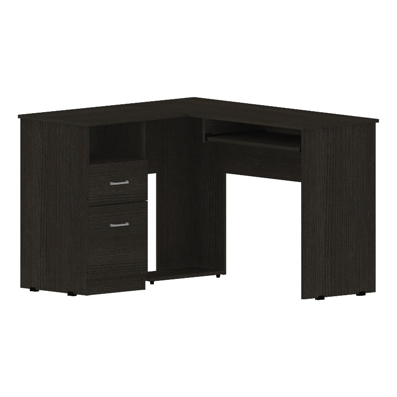 FM FURNITURE Raleigh LShaped Modern Engineered Wood Desk in Black