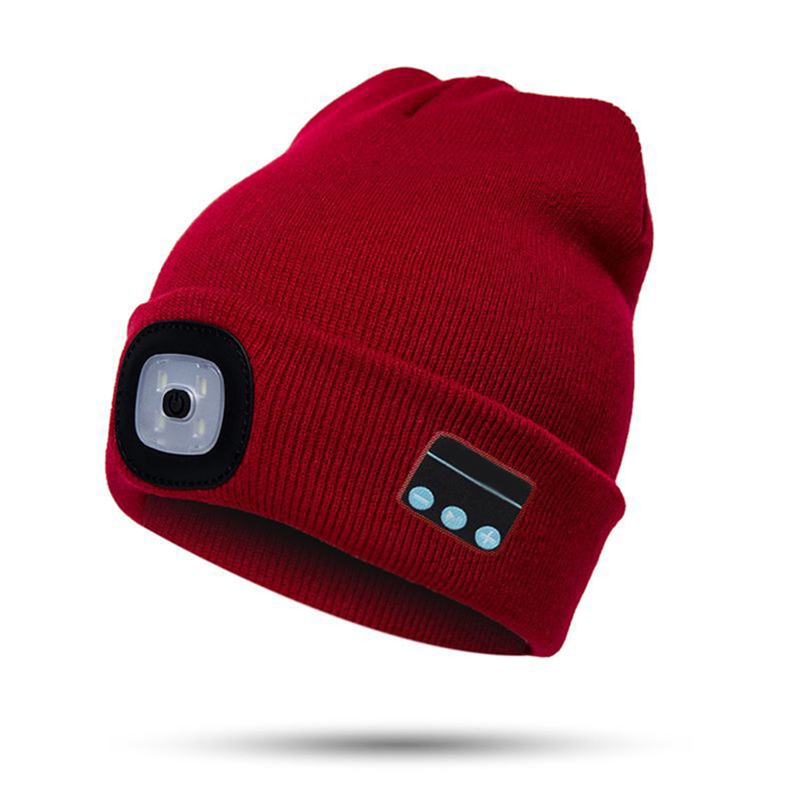 Bluetooth Beanie Hat with LED Headlight 