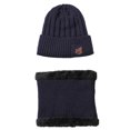 thumbnail image 1 of Gorro de invierno para hombre, conjunto de bufanda, gorros de punto cálidos, gorro de calavera, calentador de cuello con forro polar grueso, gorro y bufanda de invierno para mujer, 1 of 6