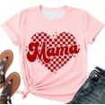 thumbnail image 4 of HOMBOM Womens T Shirts Crew Neck Graphic Tees Mother's Day Soft MAMA Pink Summer Tops for Ladies, 4 of 6