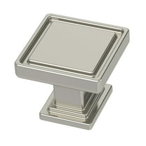 FranLiberty P49575C-PN 1" Recessed Square Cabinet & Drawer Knob Polished Nickel 10 Pack