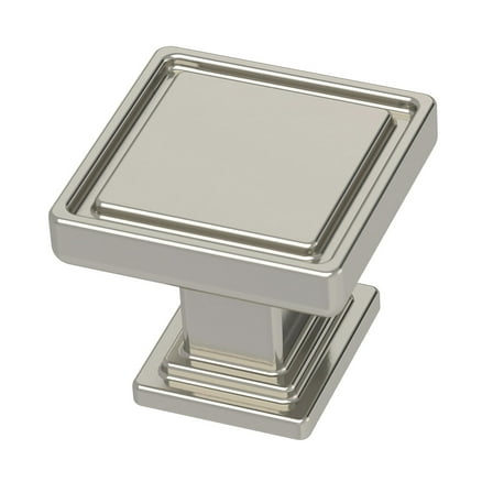 FranLiberty P49575C-PN 1" Recessed Square Cabinet & Drawer Knob Polished Nickel 10 Pack