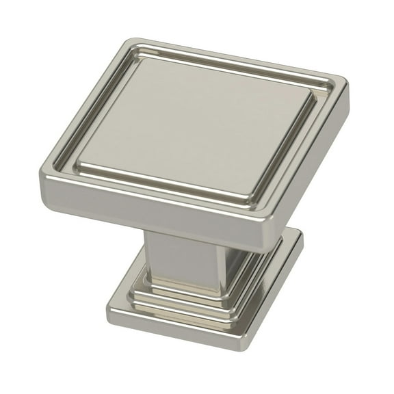 FranLiberty P49575C-PN 1" Recessed Square Cabinet & Drawer Knob Polished Nickel 10 Pack