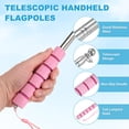 thumbnail image 2 of Uxcell 2-Pack Mástiles de Bandera Telescópicos de Mano, 4.6ft/1.4m de Acero Inoxidable, Mástiles de Bandera Portátiles Extendibles [Rosa], 2 of 7