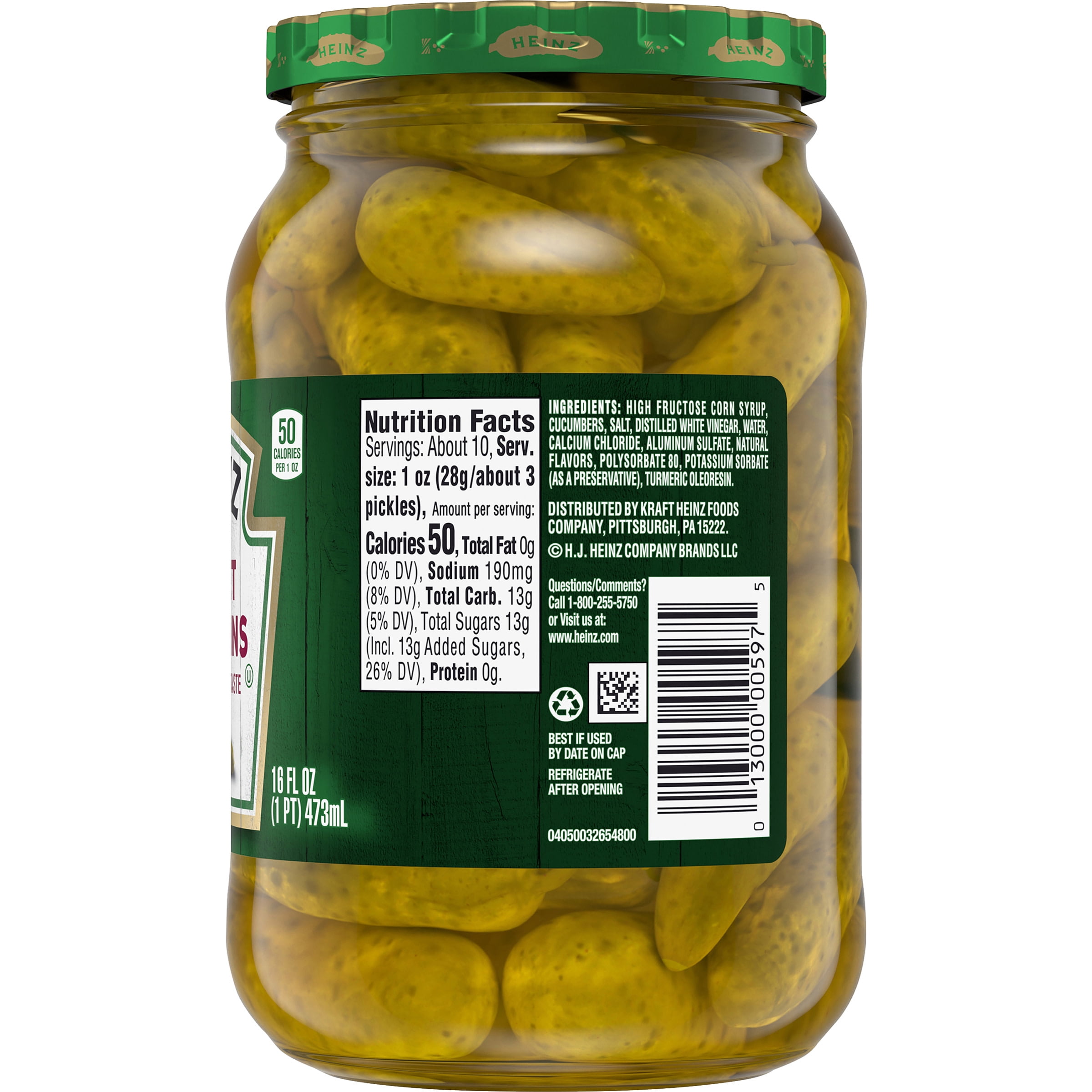 Heinz Sweet Gherkins Mini Pickles, 16 fl oz Jar
