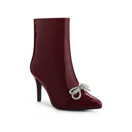 

Perphy Bow Rhines Stiletto Heels Ankle Boots for Women