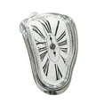 thumbnail image 2 of Melting Clock Retro Decorative Electroplated Metal Paint Desk Table Clock, Sturdy Movement, Housewarming Present for Relatives, Best for Office, Plastic, 2 of 8