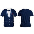 thumbnail image 4 of Xcmzpl T-Shirt de Smoking pour Hommes T-Shirt Graphique de Smoking Grandes Tailles T-Shirts à Imprimé Color Block Col Rond Manches Courtes Chemises Décontractées, 4 of 5