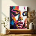 thumbnail image 6 of Abstract Colorful Woman Face Canvas Painting，Suitable for Living Room，Bedroom，Office，Bathroom，and Hallway Decoration., 6 of 8