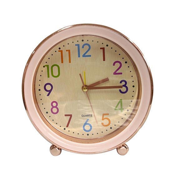 Reloj Despertador Analógico Diseño Moderno Números Colores rosa