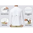 thumbnail image 4 of Weilanxin Men's Sun Protection Fishing Shirts Long Sleeve Travel Work Shirts for Men UPF50+ Button UP Shirts with Zipper Pockets White M, 4 of 7