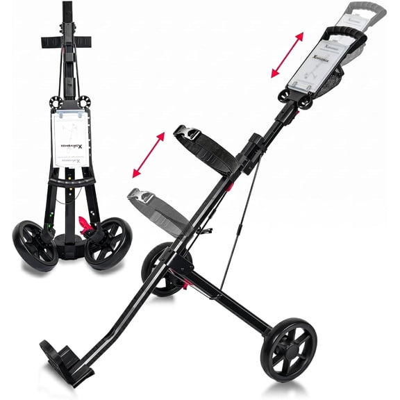 XDriveMax 2-Wheel Golf Push Cart, Foldable & Lightweight Pull Cart for Clubs